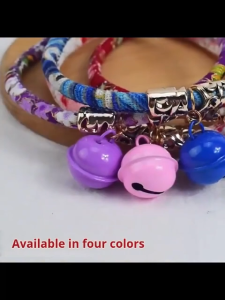 Japanese Pet Adjustable Bell Collar Vintage Style Cat and Dog Collar Cute Cotton Dog and Cat Bug Collar