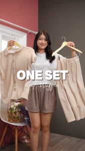 Yoenik Apparel Yurika Knit Waffle Set: Setelan Wanita Korea Style Atasan & Rok