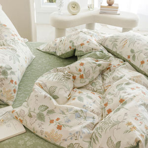 Summer Country Style Pure Cotton Floral Bedding Set Duvet Cover Student Dormitory Bedding Sheets Three-Piece Set Bed Canopy Four-Piece Set