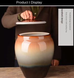 Ceramic 15KG Rice Dispenser Insect-proof Moisture-proof Rice Bucket Food Storage Box rice urn