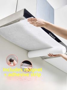 Kitchen Oil Smoker Filter Net Oil Absorbing Paper Stove Top Heat Resistant Home Use Cotton Oil Proof Cover Universal