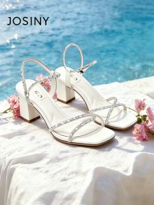 Josiny | Comfortable Summer Dress French Style Open Toe Stiletto