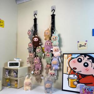 Labubu Doll Display Stand Home Decor Plush Toy Storage Organizer Wall Mounted Hook Cute Cartoon Character Wall Art