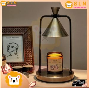 【SLN】Candle Warmer Lamp With 2 Halogen Light Bulbs Warmer Dimmable Table Lamps Electric Wax Candle Melt European Style aromatherapy creative bedside lamp Malaysia 3 Pin Plug Dimmable Adjustable Desk Decoration Gift