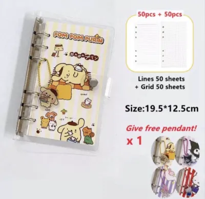 Binder Sanrio/Binder Cinnamonrol/Binder Kuromi/Buku Binder Notebook Aesthetic Colourfull/Buku Binder Buku Tulis Kertas Kotak/Refil Binder/Daily Planner/Journal/Jurnal/Agenda/Notebook/Buku Catatan Lucu/Isi Binder