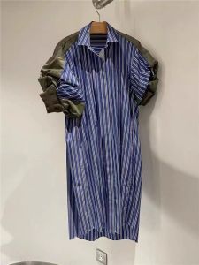 Loose Polo Shirt Dress Striped