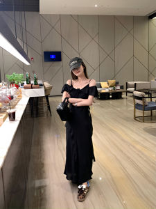 U77 Gentle Wind Shoulder Bared Dress Womens Small Size Texture Sensation Multiwear Asymmetrical Sash Long Summer Dress