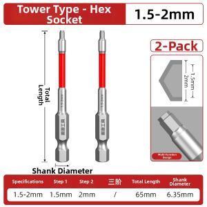 DAIENGONGJU | Strong Magnetic Slip Resistant Hard Long Hex Bit Screwdriver Bit