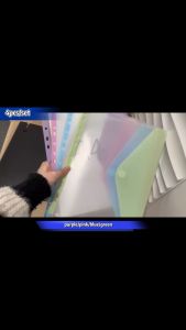 A4 Binder Pocket Loose Leaf File Bag Binder Folder Refill Sleeve 4Pcs Transparent Document Bag Paper Organizer 11 Holes