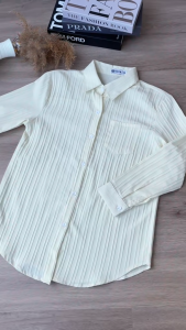 DEEM Baju Kemeja Perempuan Strips Lengan Panjang Blaus Blouse Women Cantik Long Sleeved Shirt