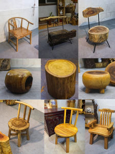 Rustic Solid Wood Backless Chair Log Stool Home Creative Small Bench Shoe Changing Low Table Simple Style Economic Type