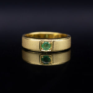 ไซส์นิ้ว 55 เบอร์ 7 US พลอย แหวนมรกต 92.5% ชุบทอง ตัวเรือนเงินแท้