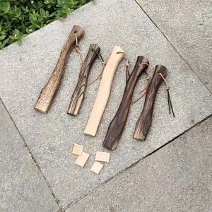 Solid Wood Axe Handle 35cm Short Replacement for Garden Tools Durable Handmade Parts for Wood Chopping Outdoors