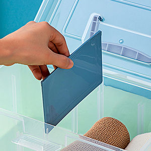 กล่องเก็บของสำหรับเครื่องดื่มชา กล่องใส่ชาน้ำใสทรงสี่เหลี่ยม ช่องแยกใส่ชาน้ำ กล่องใส่ของสำหรับจัดระเบียบ ป้องกันฝุ่น