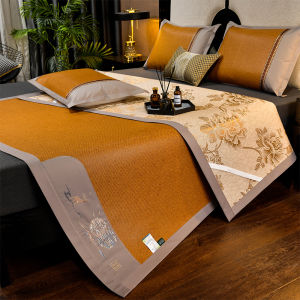 Far Dream Home Textiles Double-Sided Ice Vine Mat Silk Cooling Foldable Air Conditioned Soft Bedding Three-Piece Set for Home Use