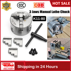 ⭐️【มีในสต๊อก+คลังสินค้าท้องถิ่น+cod】⭐1ชิ้น K11-80 3ขากรรไกรเครื่องกลึงโลหะด้วยมือกับอุปกรณ์เครื่องมือเครื่องจักรหมุน K11-80โลหะศูนย์กลางตัวเอง3เครื่องคลึงหนีบเหวี่ยง