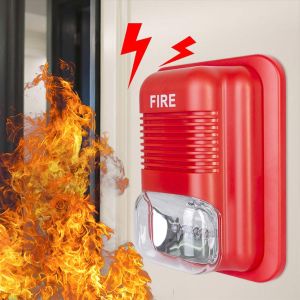 Sound & Light Fire Alarm Warning Strobe Horn Alert Safety System Sensor for Home Office Hotel