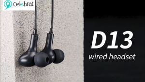 Celebrat D13 Wired Bass Stereo Built-in Mic TYPE C Earphone Handsfree Headset Headphones Earbuds