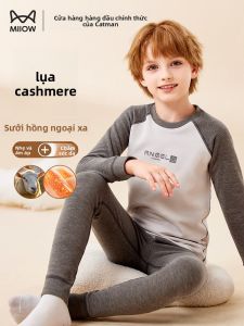 Bộ đồ lót trẻ em MiiOW Cat Person làm bằng vải lông cừu lụa ấm áp