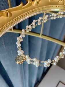 good 999 jewelry 18K GOLD Pearl Hang Tag Short Summer Fashion Star Design Temperament Versatile Necklace N7088