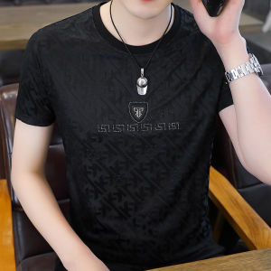 Ice Silk Quick Dry Short Sleeve T-Shirt Mens Summer Trendy Brand New Youth Casual round Neck Print Top for Teens