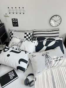 INS All Cotton Pure Cotton Pillowcase One-Pair Package Pillow Core Liner Cover Pillow Leather Single Pure Color Dormitory 48x74cm Pillowcase