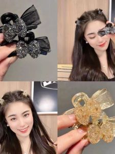 เจ้าหญิงสองด้านตาข่ายผีเสื้อคลิปผมขนาดเล็กสําหรับผู้หญิงด้านหน้า Bangs Hairpin อุปกรณ์เสริมผม