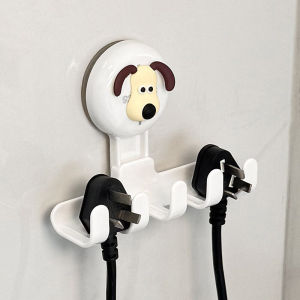 Kitchen Suction Cup Hook Power Socket Organizer Cable Management Storage Holder Plug Fixed Device Plastic Material for Kitchen