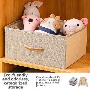 Cloth Household Drawer-type Clothing Organizer with Wooden Handle
