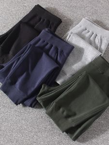 Mens Pure Color Elastic Waist Drawstring Loose Comfortable Sports Casual Pants Spring 2025 Youth Trend Straight Leg Length