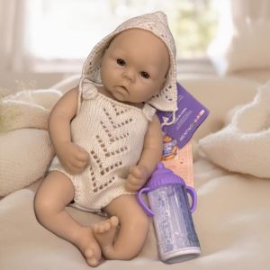 13 Inch Open Eyes bebe reborn de silicona Girl Doll With Open Mouth & Washable Body Soft Touch Newborn Silicone Doll