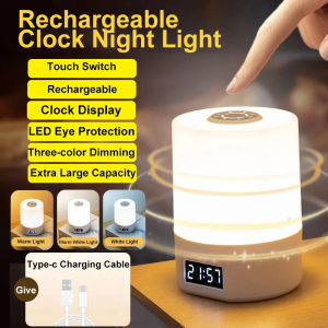 LED Night Light Dimmable Rechargeable Touch Switch Bedroom Living Room Office Warm Atmosphere Desk Lamp Soft Light