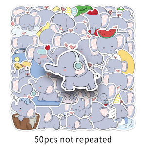 Miếng Dán Sáng Tạo Hình Con Voi Hoạt Hình Dễ Thương Chống Thấm Nước Bảo Vệ Máy Tính Di Động Miếng Dán Trang Trí Cho Cốc Vành