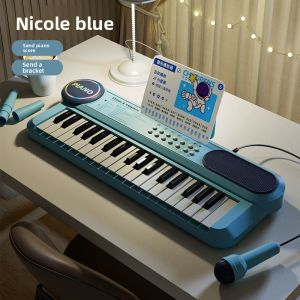 37-Key Kids Piano Keyboard Musical Toy with Microphone Music Score for Early Learning Interactive Play Best Gift Christmas Gift