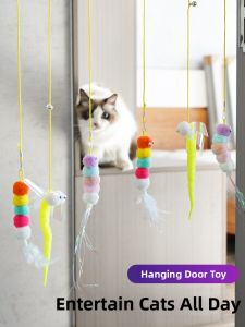 Hanging Interactive Cat Toy Feather Teaser