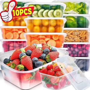 10Pcs Refrigerator Storage Box - Protable Food Storage Containers - Food Preservation Boxes with Lid - For Meat Vegetable Fresh-Keeping - Kitchen Storage Accession