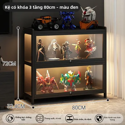 ZHUSHANXIA | Tủ Hiển Thị Đa Năng Acrylic Có Khóa và Đèn