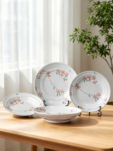 Mino Yaki | Home Use Japanese Cherry Blossom Embossed Ceramic Plate 20CM