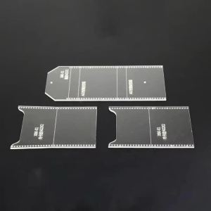 YOMDID 5pcs Acrylic Wallet Card Bag Transparent Templates Leather Craft Pattern Stencil Leather Tool acrylic leather template