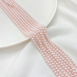 Imitation Schmitts Pearl Light Pink Crystal round Glass Through-hole Beads 294 DIY Bracelet Necklace Jewelry Material Loose Beads