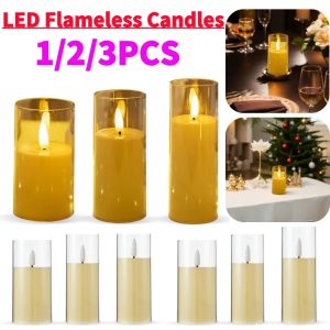 Flameless Electric Candles Light Acrylic Battery Flickering Fake Tealight Candle Halloween Wedding Christmas Decoration 2025 NEW