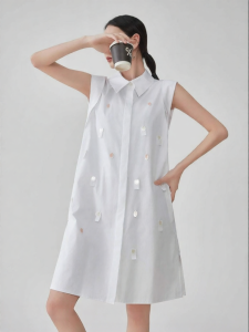 XIAODADEHUA | Elegant Sequin Decoration Sleeveless Loose Straight Dress