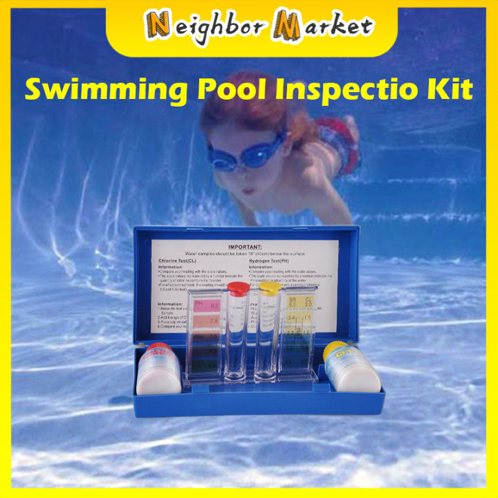 Pool Inspection Containers Swimming Pool Special Test Kit PH Liquid Inspection Quality Box Water ...