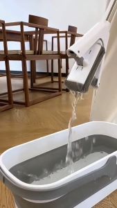 ไม้ถูพื้นหัวฟองน้ำ ไม้ถูพื้นดูดซึมสูง คุณสมบัติพิเศษช่วยดูดซับน้ำ ฝุ่นละอองได้ และ ถังพับได้ (สินค้าพร้อมส่ง)