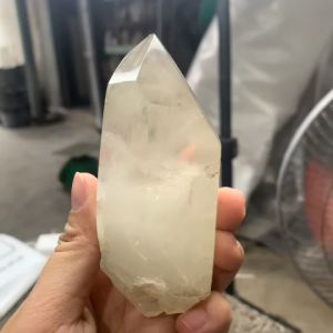 1 viên đá thạch anh trắng mài bóng tự nhiên dùng làm trang trí decor thanh tẩy ( đá thật chuẩn việt ) 8 10.6cm nặng 450g tz8