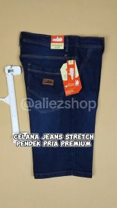 Celana Pendek Jeans Stretch Denim Kasual Pria Premium