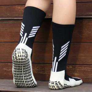 Non-Slip Long Tube Socks for Indoor Floor And Gym Use Suitable for Men And Women Geometric Pattern Sports Style Home Comfort Stockings