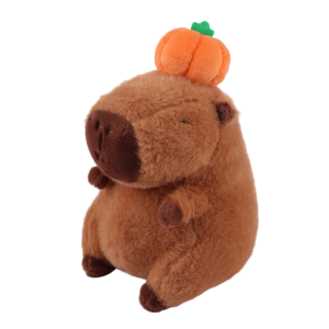 Pumpkin Capybara Plush Toy Cute Halloween Stuffed Animal Water Bear Plushie Soft Squishy Collectible Gift for Kid Capybara Lover