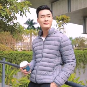 Áo khoác phao nam siêu nhẹ trần bông dày dặn có mũ tháo rời