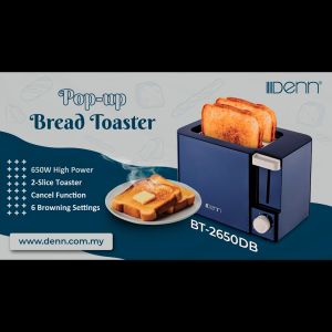 DENN BT-2650DB 2-Slice Pop Up Bread Toaster